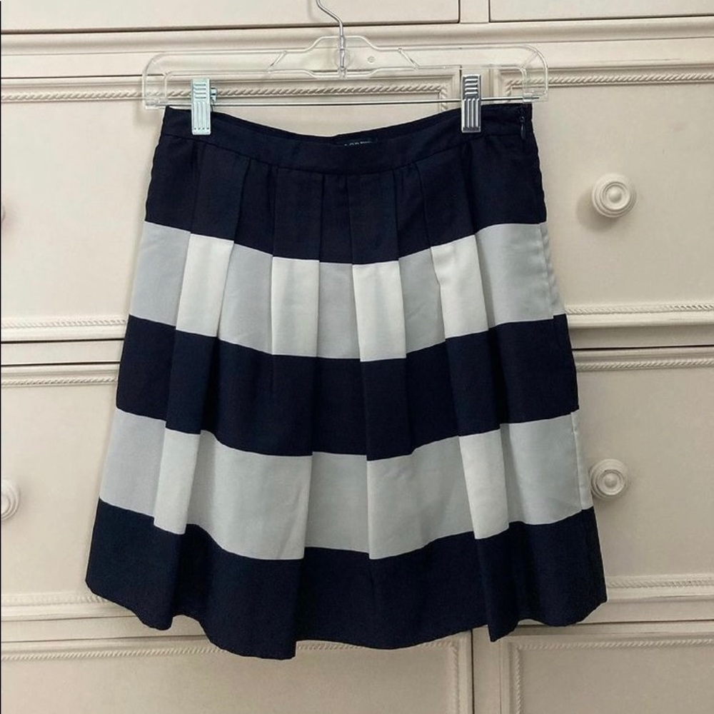 J. Crew Pleated Striped Skirt